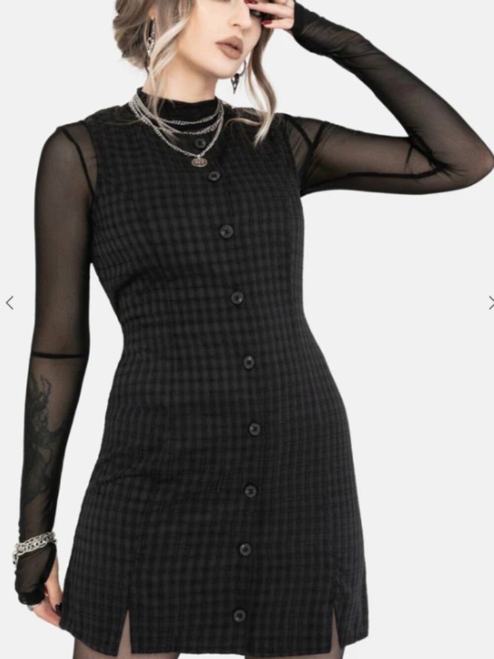 Ziggy Check Button Up Mini Dress - 8